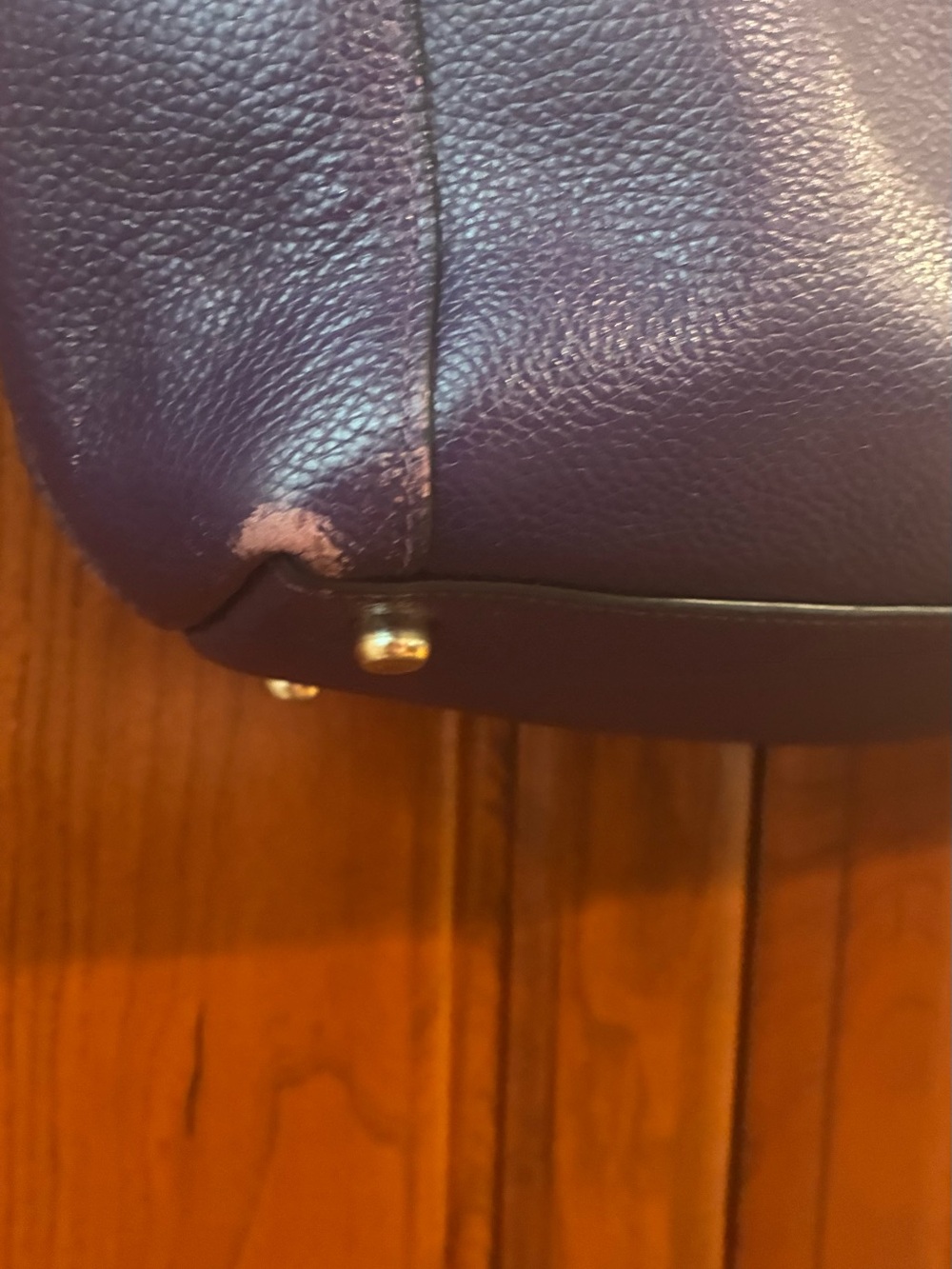 Purple Coach Edie pebbled leather shoulder handbag - Picture 5 of 14